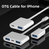 8Pins OTG Adapter For Lighting And USB Drive,OTG Cable For IPhone  USB Camera Adapter Micro SD Memory Card Reader,MIDI Keyboard,Mouse,USB Female OTG Reader Connector Phone Cable Cord