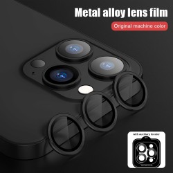 3D Camera Protective Glass For Iphone 14 13 12 Pro Max Plus Metal Frame Anti-Scratch Rear Lens Cover With Locator